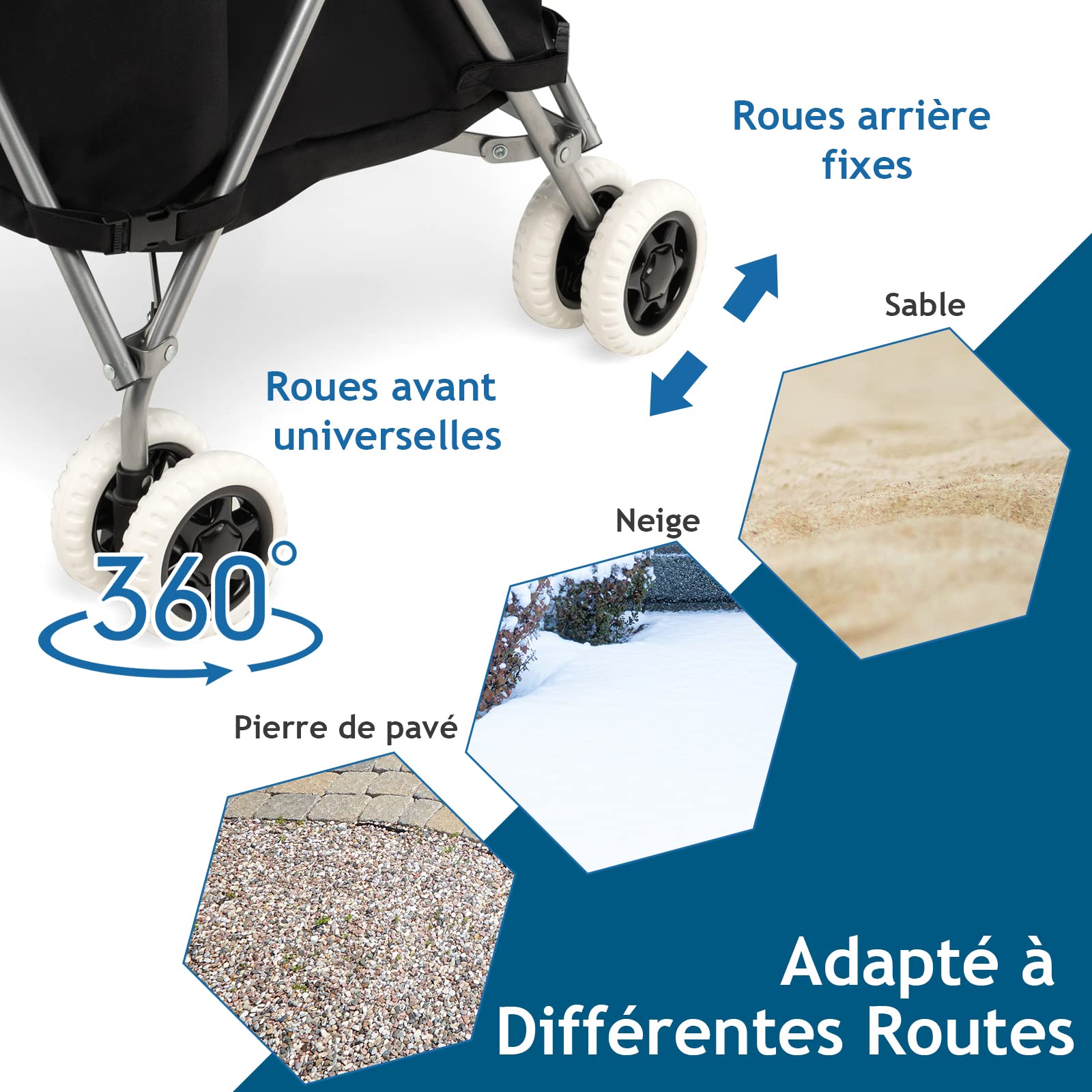 COSTWAY Chariot de Courses Pliable 90 L Sac Oxford Amovible Impermeable et 2 Roues Freinage, Caddie Marché Structure en Acier en Forme de X, Charge 54 kg (Noir)