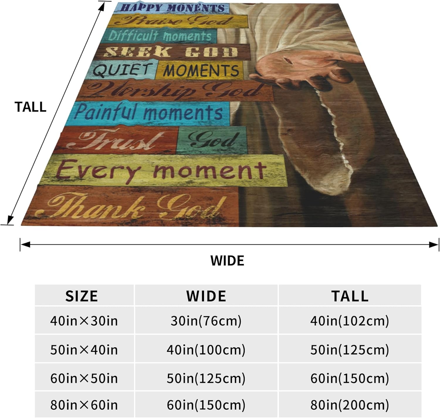 YETTA YANG Christian Religious Bible Verse Scripture Prayer Jesus Thank GodPlush Throw Blankets Fleece Blanket for Couch Bed Warm Throw Blanket for Women Men Boy Girls Gift Living Room Decor