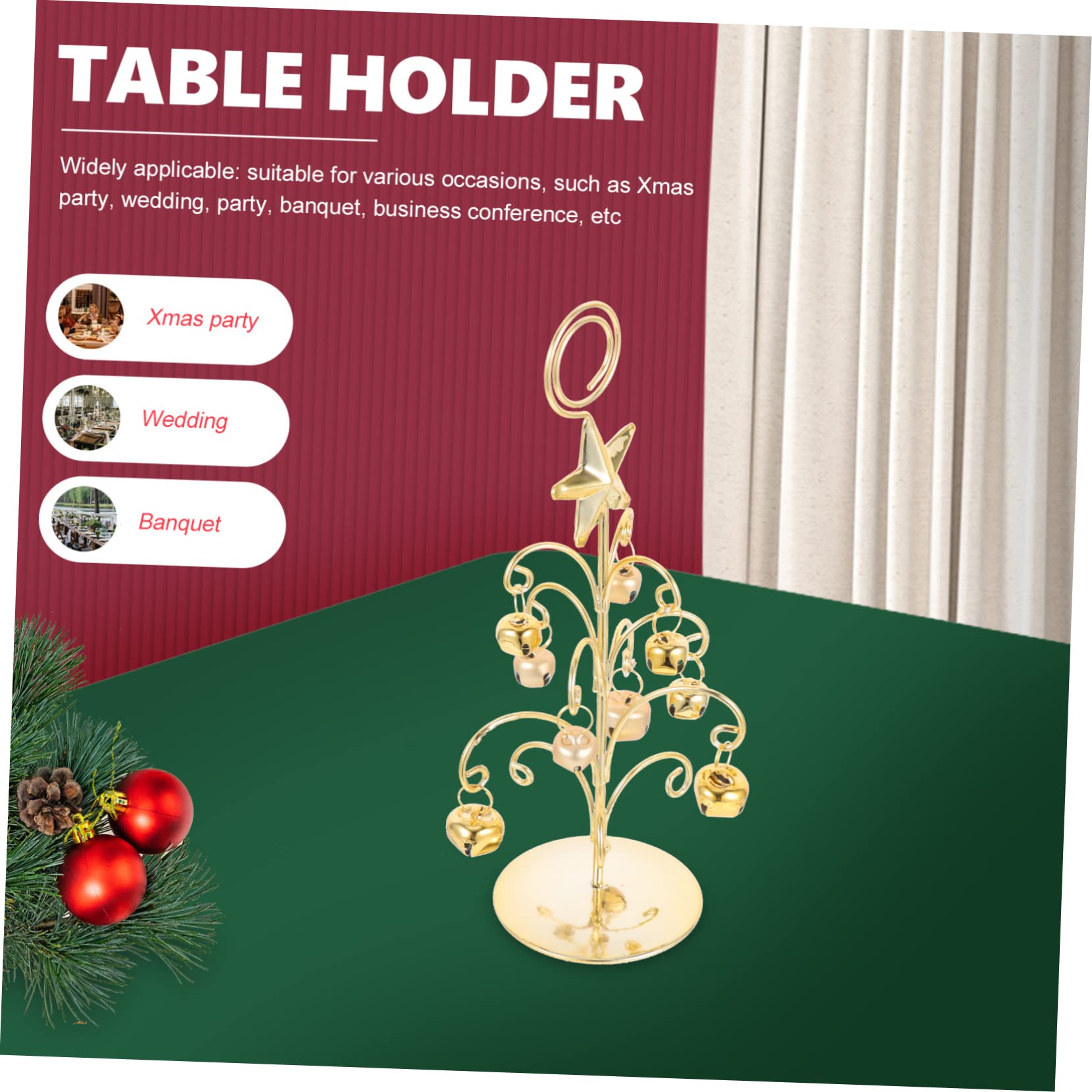 Alipis 5 Pz Porta biglietti natalizi segnaposto segnaposti clip numero tavola di natale fermagli per foto clip ospite carte cartelli matrimonio clip numero di tavolo porta appunti