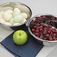 Vista 6 de Gloreen Juego de 4 cuencos de acero inoxidable, cuencos para preparar y mezclar para cocina