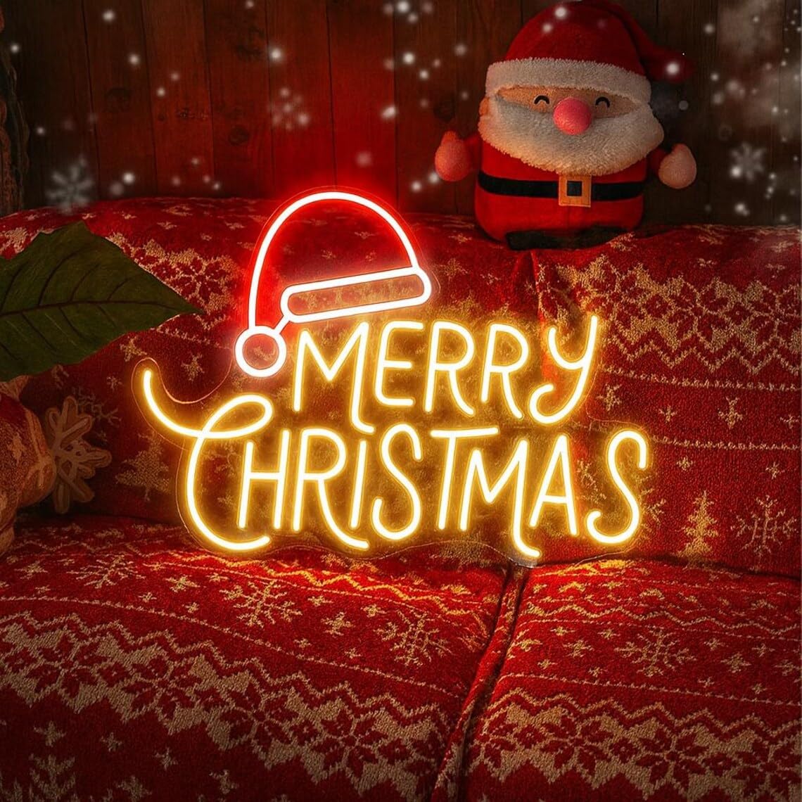 LED Merry Christmas Neon Sign – Custom Holiday USB Powered LED Decorative Lamp Unique Gifts Wall Decoration