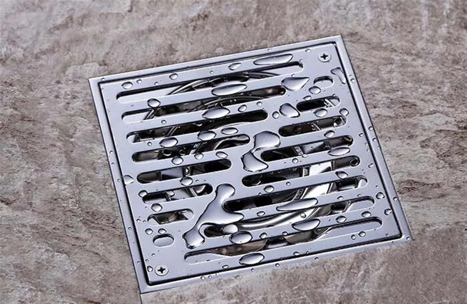 Drain de douche inox brossé 15x15 avec couvercle amovible amovible