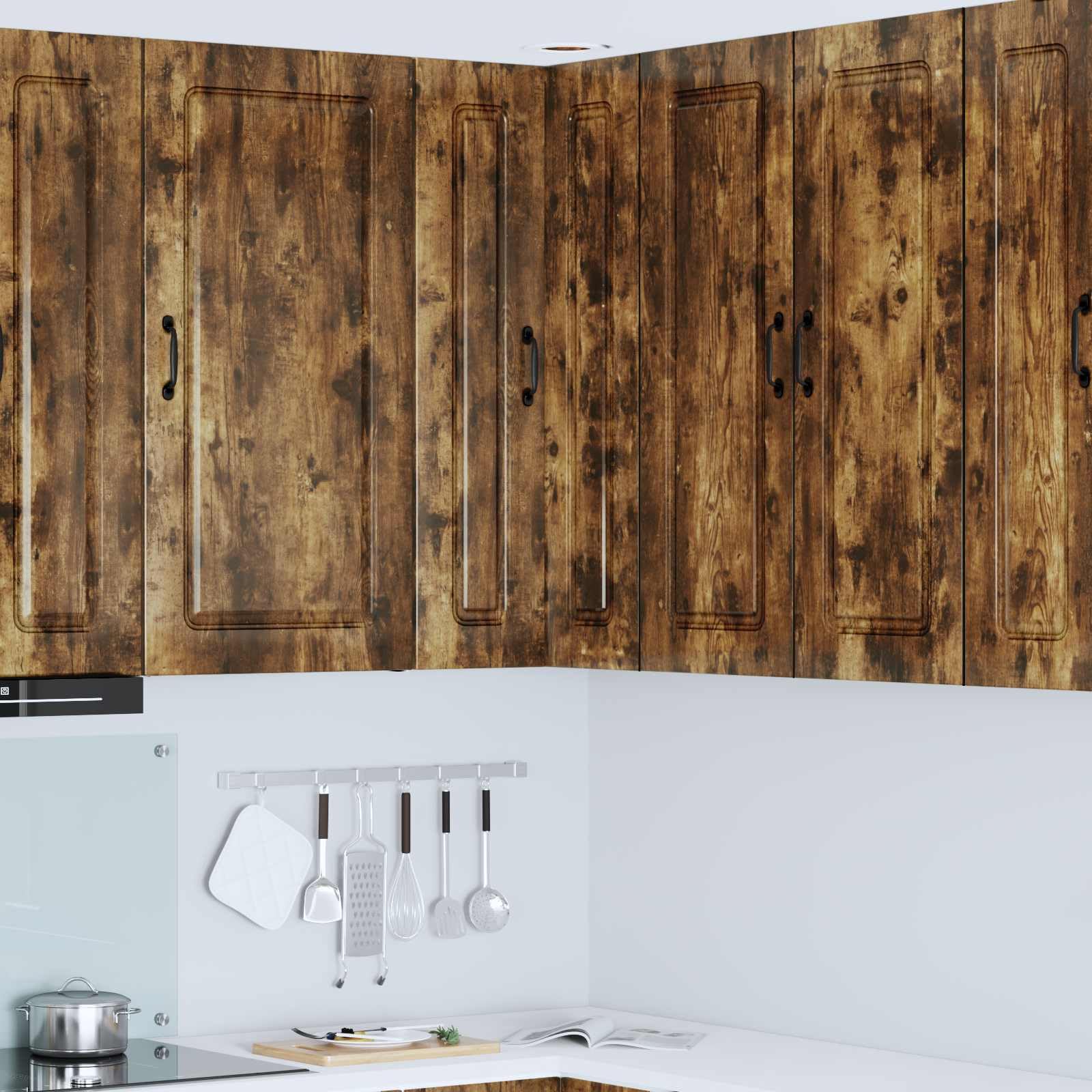 Armadio angolare da cucina, 57 x 57 x 100 cm, in legno di quercia