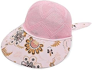 قبعة صيفية بحافة عريضة واقية من الشمس بطبعة رائعة وجيدة التهوية للنساء