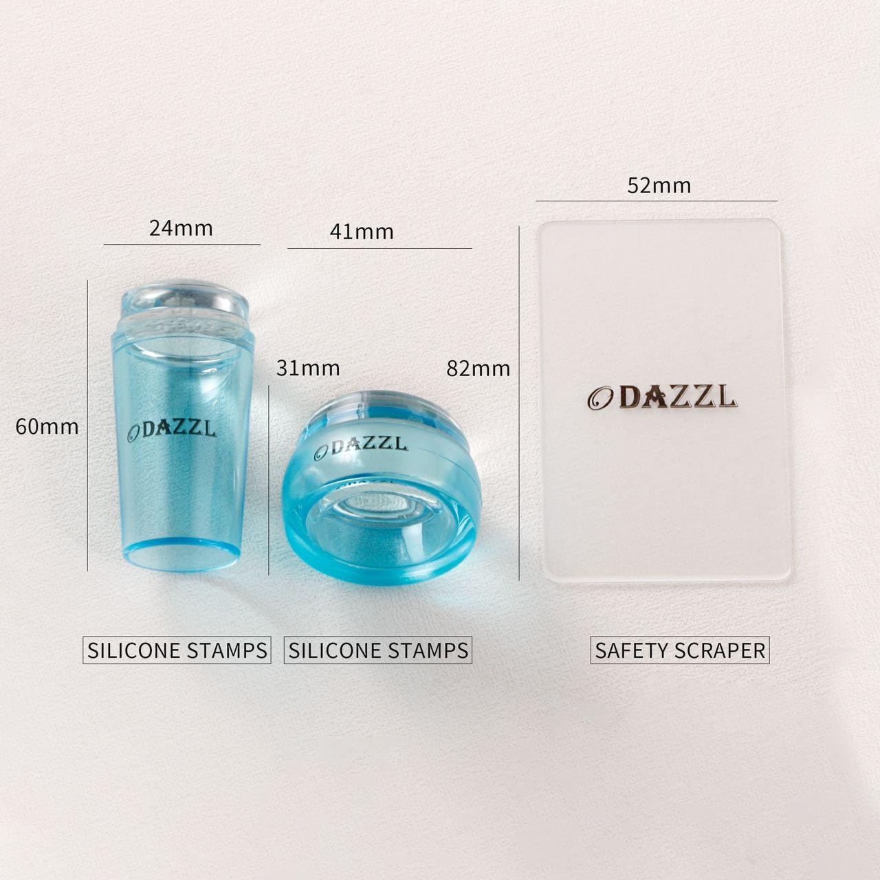 ODazzl Nail Art Stamper 4Pcs Nail Stamp Kit for French Tip Silicon Jelly Nail Stamping with Scrapers - Image 2
