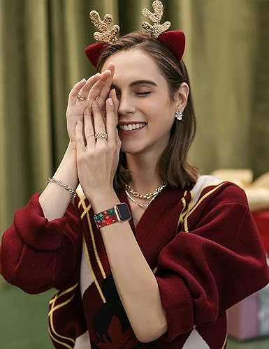 Miniatura 3 de TOYOUTHS Compatible con Apple Watch Band Halloween elástico de nailon para mujer para iWatch Ultra 12 (1.732 pulgadas), Series 987 (1.614 pulgadas,