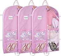Vista 10 de Bolsa de ropa de baile transparente Zilink para niñas adolescentes, bolsas de baile para bailarines y adolescentes con 5 bolsillos transparentes