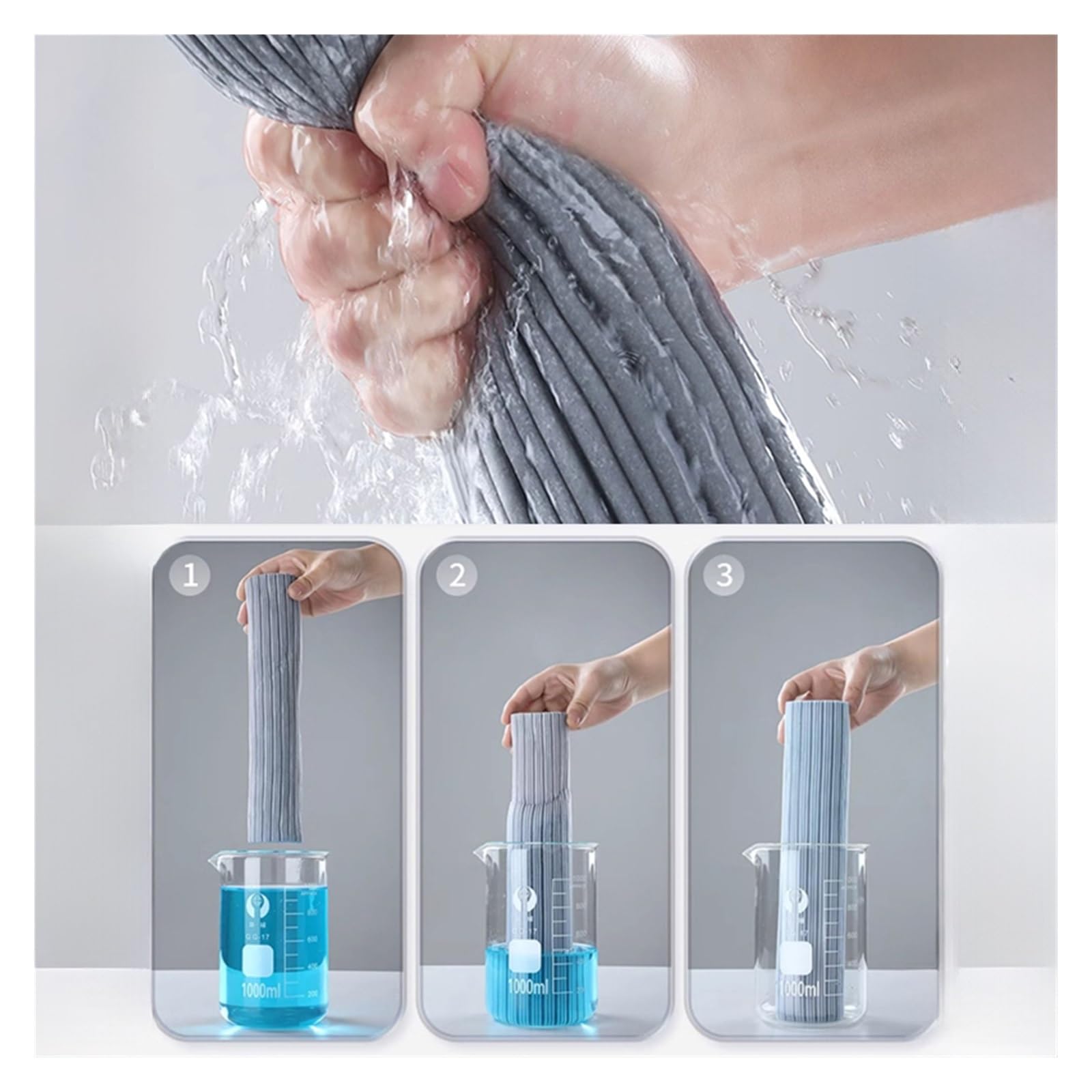 Trapeador de Esponja Grueso Plegable, Manos Libres, Fuerte absorción de Agua, Cabezal extendido, Herramienta de Limpieza Reutilizable for Uso doméstico(Green)