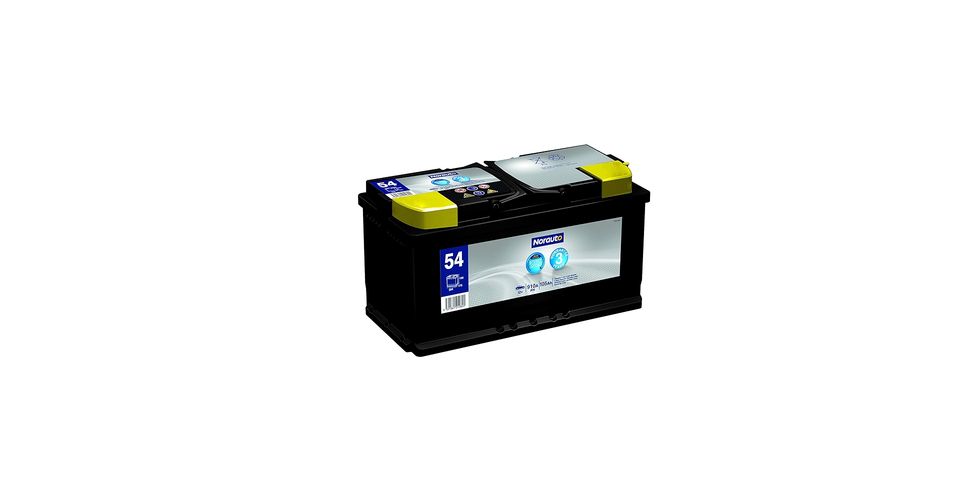 Norauto ノルオート　AGMバッテリーNo.54 105Ah 送料込み Amazon | Norauto ノルオート AGMバッテリー No.54 105Ah 910CCA
