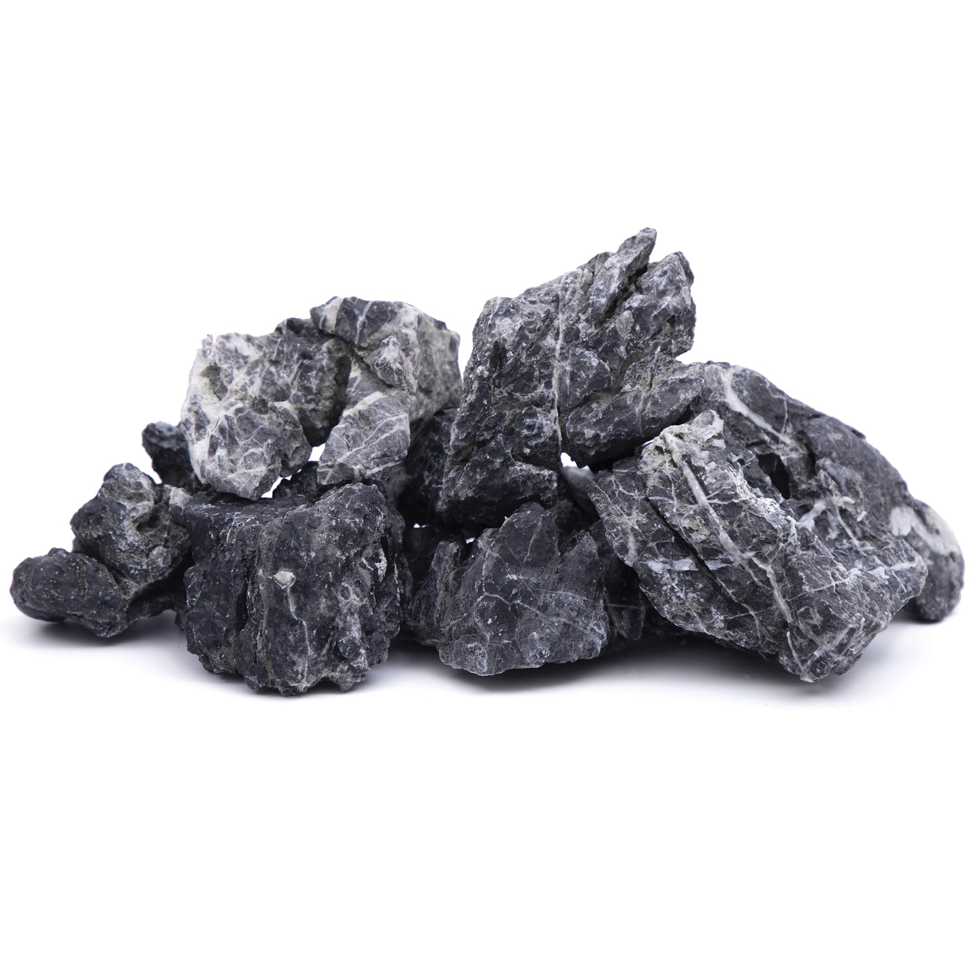 2-4 Inches Natural Seiryu Stone 10 PCS Aquarium Rocks for Aquascaping, Aquarium Landscaping, Terrariums, Fish Tank Decoration, Vivariums, Paludarium, Reptile and Amphibian Enclosures