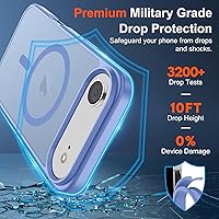 Vista 651 de SUPFINE Funda magnética para iPhone 11 con protector de pantalla (compatible con MagSafe) (protección contra caídas de grado militar), translúcida