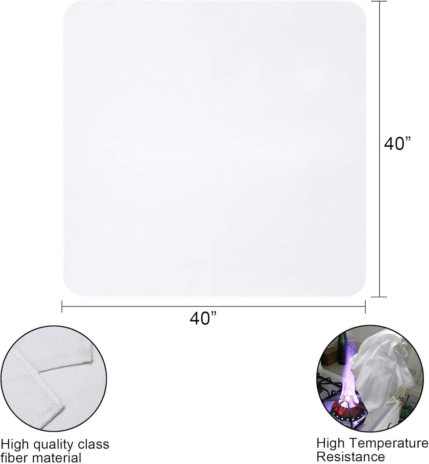 Promo 40% OFF JJ CARE Fire Blanket for Home 40x40 + 4 Hooks, Fire Suppression Blanket, Emergency Fire Blanket for People, Fire Blanket Kitchen, Emergency Use - White