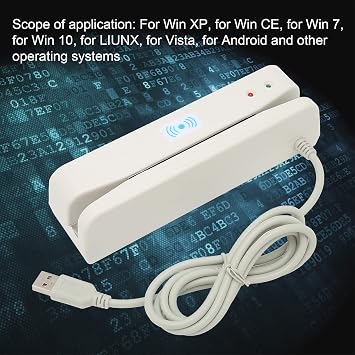 Card Swiper, Convenient Credit Card Skimmer, Light Weight USB Interface 2 Way Swiping Practical Reader for Banking System ID Authentication