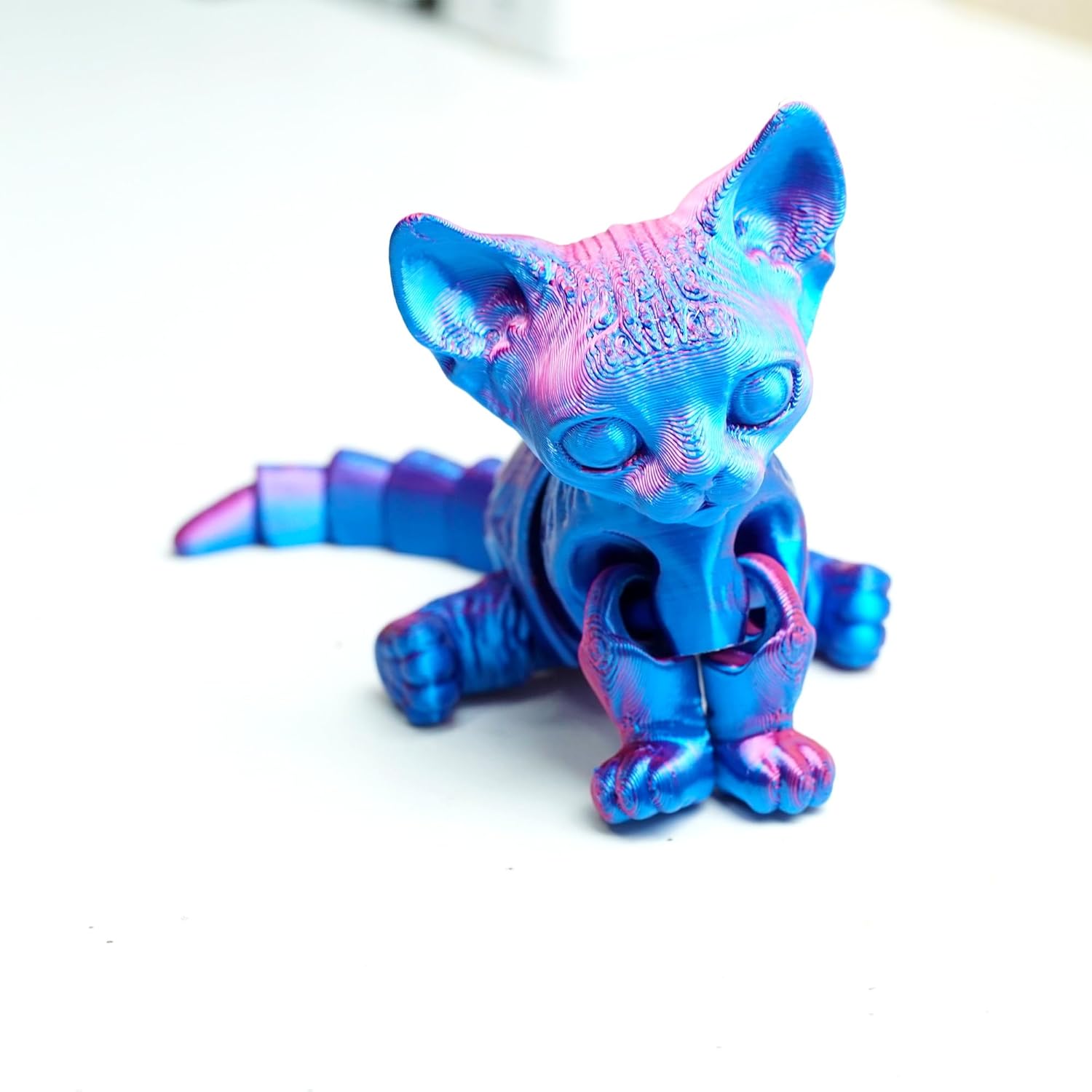 3D Printed Cat Model,Flexible Cat Animals Toy Statue,Joint Mobility,Home Office Decor,Interesting Toys for Autism/ADHD,Festival Gifts toco,Fidget Toys, Executive Desk Toy (RB)
