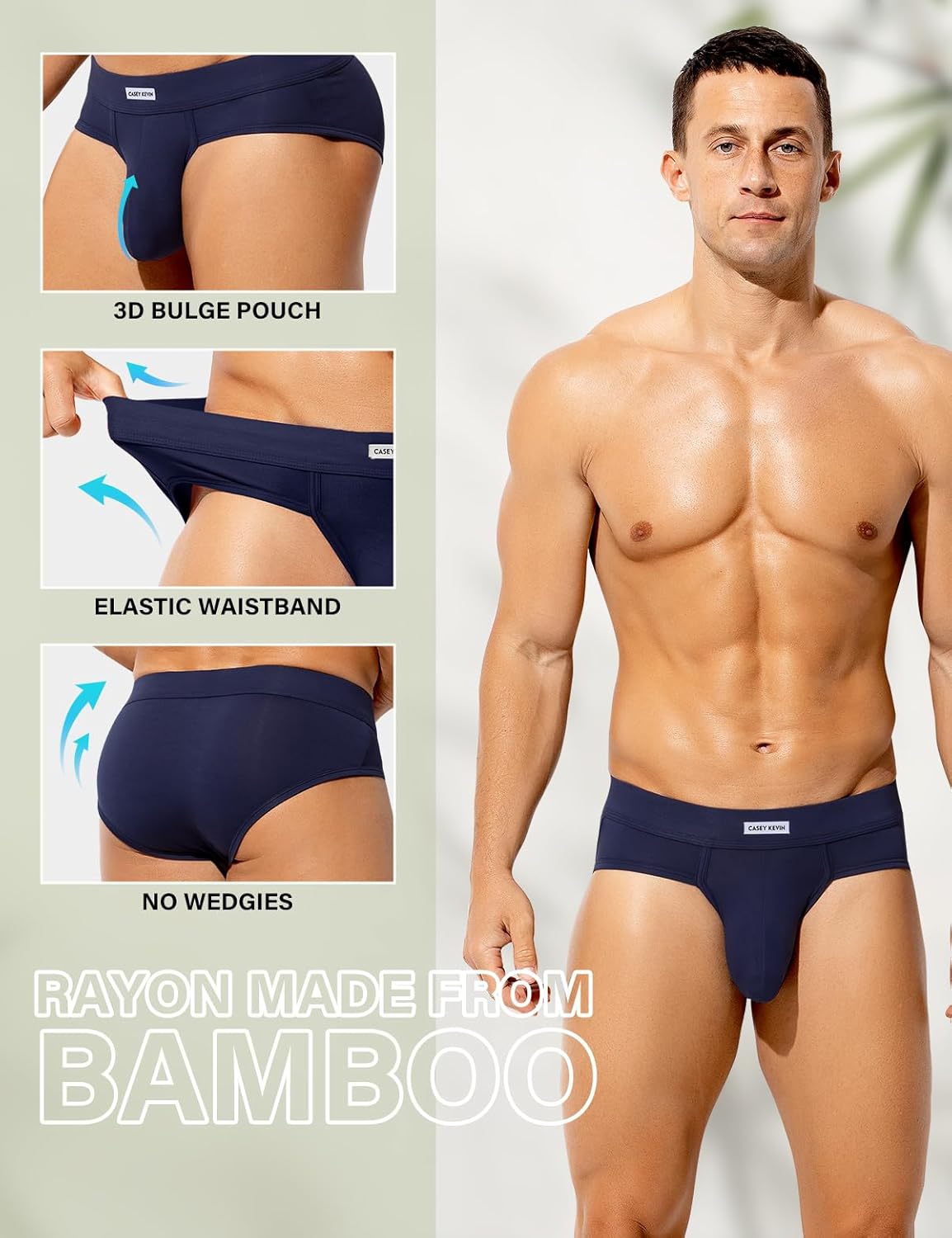 Casey Kevin Men's Underwear Breathable Briefs Lightweight 3D Contour Pouch Super Soft Comfort Tagless Underpants for Men Pack - Image 5
