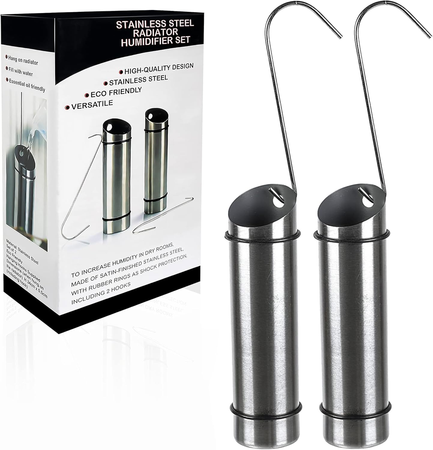 Crystals [Set Of 2] Radiator Hanging Humidifiers Stainless Steel