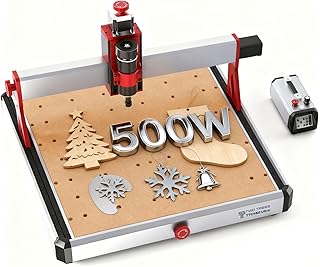 Twotrees TTC450 Ultra 500W Spindel CNC-Fräsmaschine. Einfaches Umschalten zwischen CNC- und Lasermodus, Not-Aus mit einem Tastendruck. Stromausfallschutz. 90% vormontierter 3,5-Zoll-IPS-Touchscreen