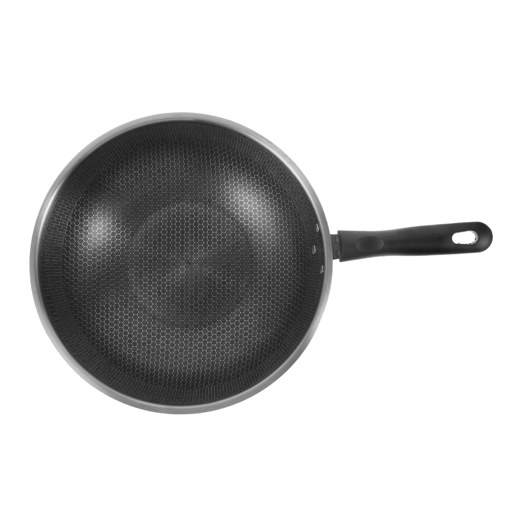 Hemobllo Padella in Acciaio Inox 32 Cm a Nido D’ape Antiaderente Manico Ergonomico, Leggera e Resistente, Adatta a Piani Cottura Gas, Elettrici e Induzione Per Uso Domestico Quotidiano