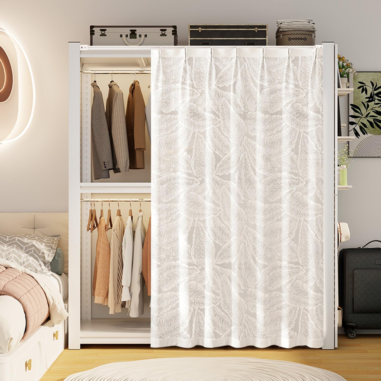 Rideau de placard adhésif anti-poussière pour armoire et meuble de cuisine