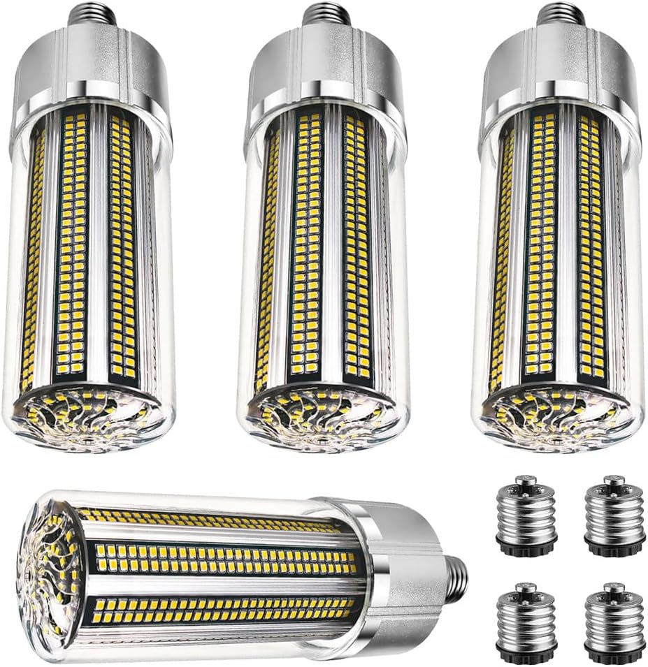 LED Corn Light Bulb 100W 12000LM,E26/E27 Base,with E39/E40 Mogul Base Adapter,Large Area LED Bulbs for Indoor & Outdoor Garage, Warehouse,High Bay Lighting