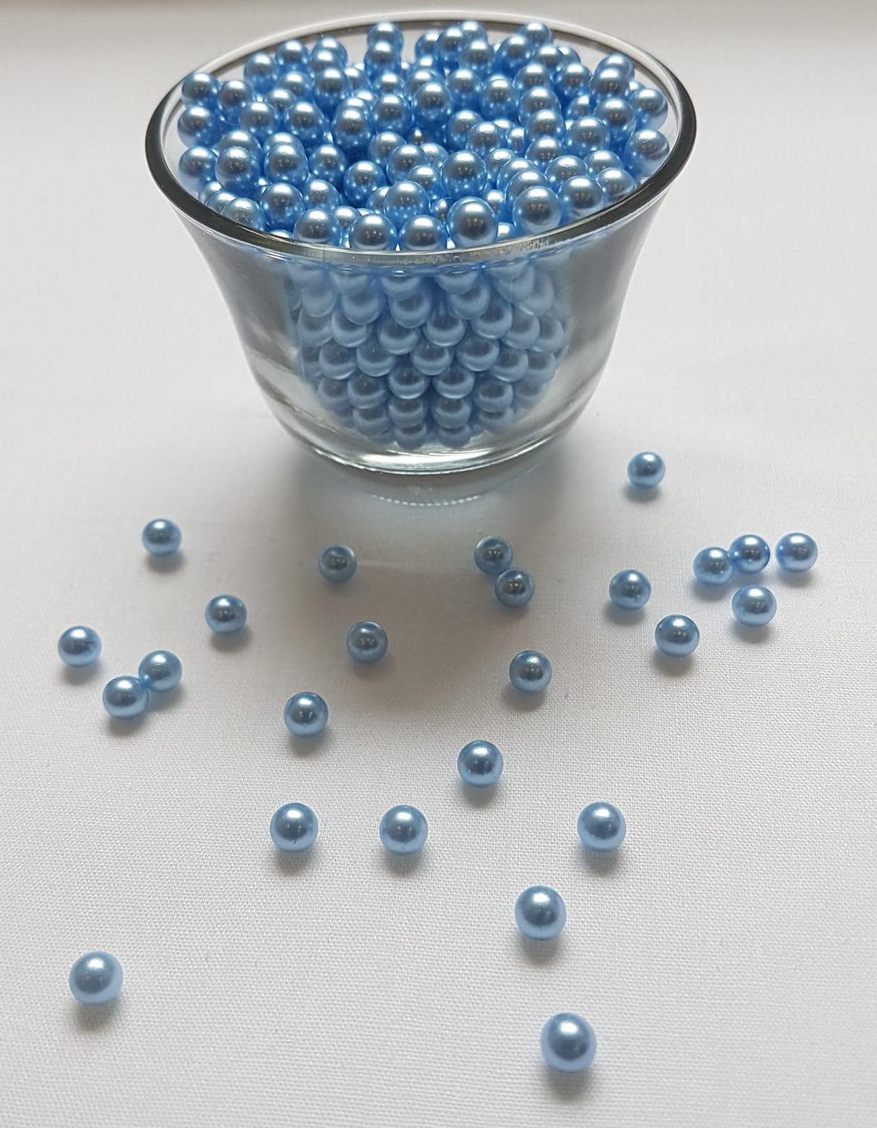 Luster Faux Pearl Beads - No-Hole Round Acrylic Beads for Vase Fillers Table Scatter, Wedding & Party Decoration (1000pcs) (Baby Blue) - Image 2