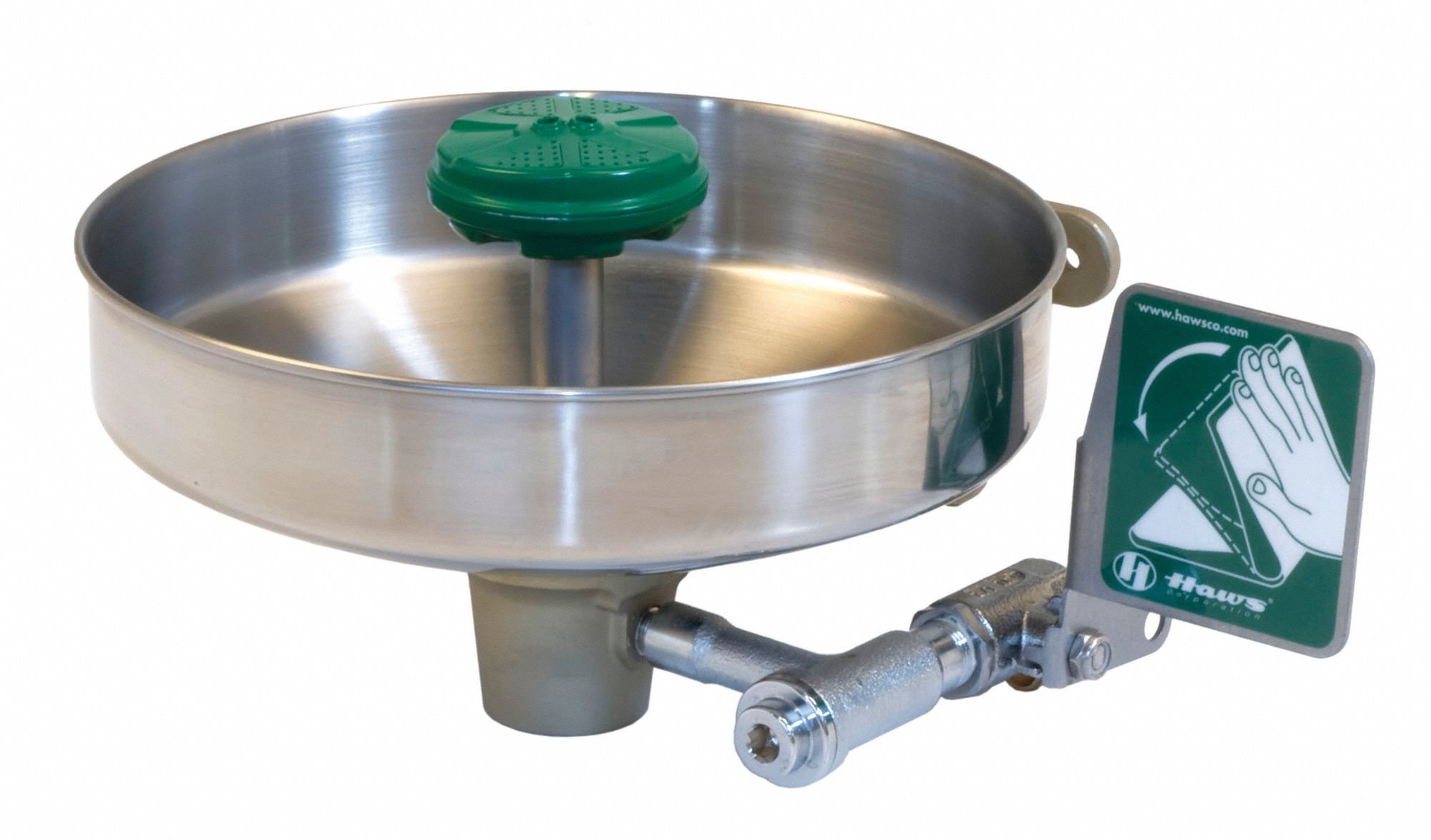 Axion MSR Wall Mounted Stainless Bowl Eye/Face Wash Eye/Face Wash Head by Haws – Stainless Steel, Polished, Model 7360B-7460B