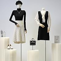 Vista 8 de Forma de vestido femenino, maniquí femenino, forma de vestido de torso, cuerpo de maniquí, torso de costura con cabeza y manos de madera