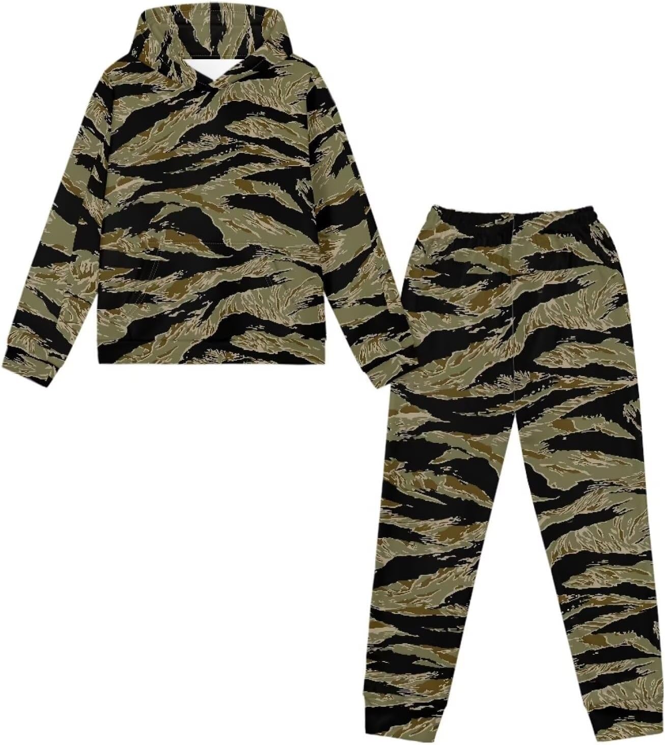 Boys Girls Thin Winter Hoodie Sets Trendy Sport Clothing Graphic Hooded Sweatshirt Sets for Kids 6-14 Years