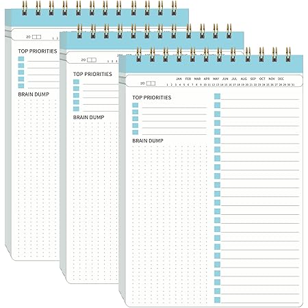 3 Packs Daily To Do List Notepad for Work,Checklist Notebook with Priorities,Time Blocking Planner 2023 for Work Organization,Studying Essentials,Spiral Bound To Do Notebook with PVC Cover,5.5" x 8.3"