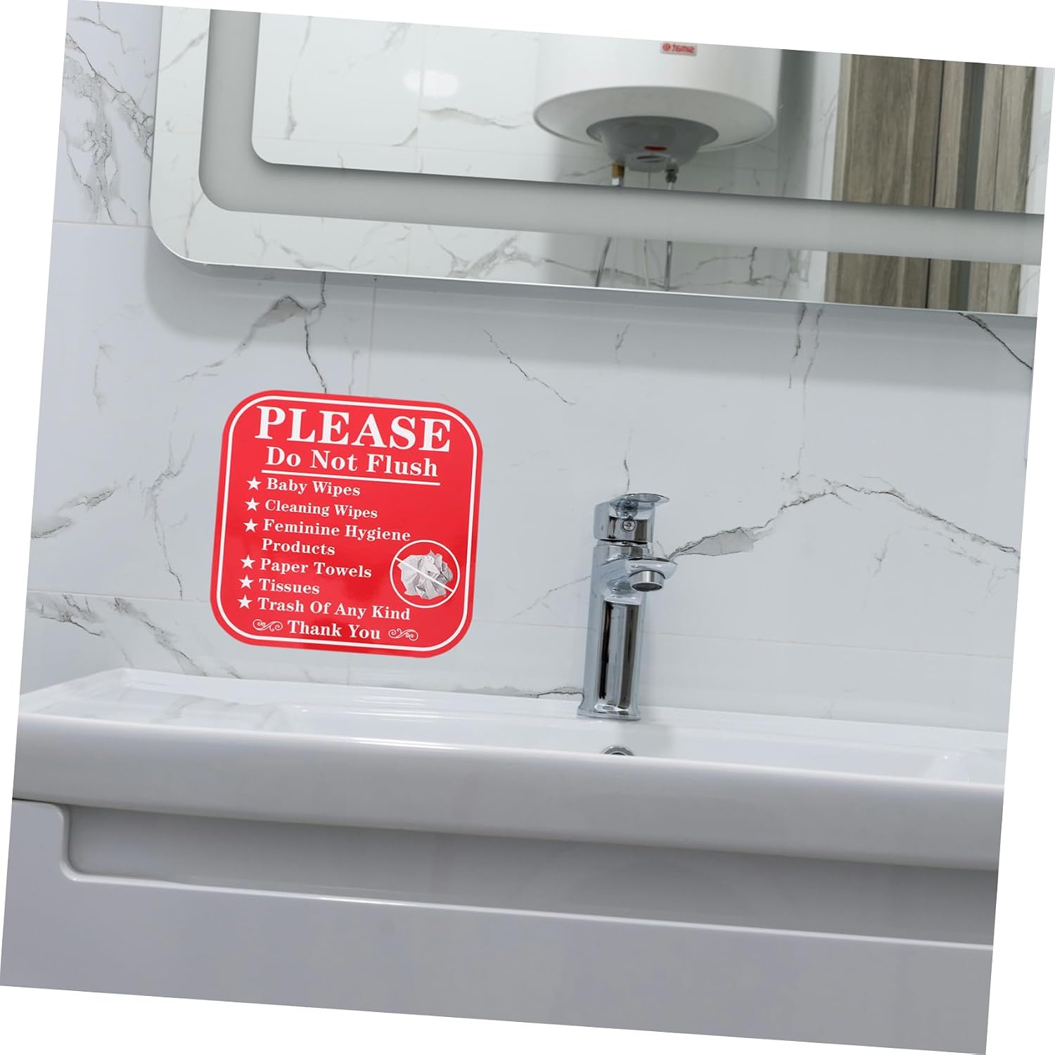 24pcs Toilet Sign Do Not Flush Stickers for Bathroom Unisex Rules Stickers Warning for Toilets