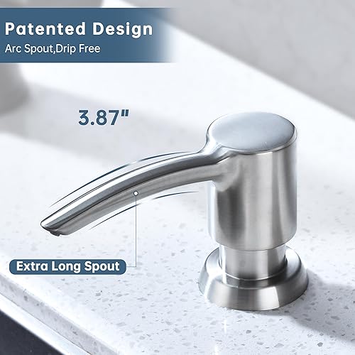 Miniatura 3 de Dispensador de jabón para fregadero integrado sin manchas, dispensador de jabón para debajo del fregadero con bomba ABS, dispensador de jabón para