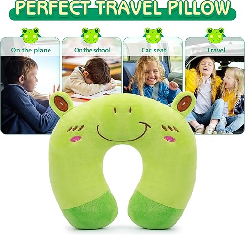 Miniatura 13 de H HOMEWINS Travel Pillow for Kids,Cute Animal Neck Pillow for Boys Girls,Soft Neck Head Chin Support Pillow,Travel Accessories for Airplane, Car