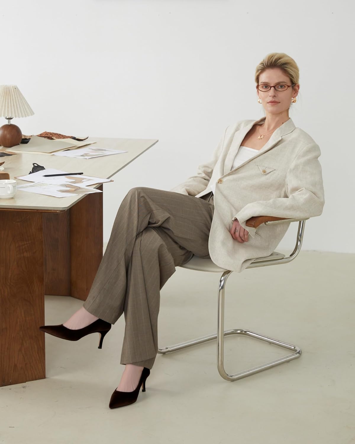 NEWBELLA Women's Velvet Low High Heels - Solid Color Elegant Dress Pumps for Wedding, Parties & Daily Work - Image 3