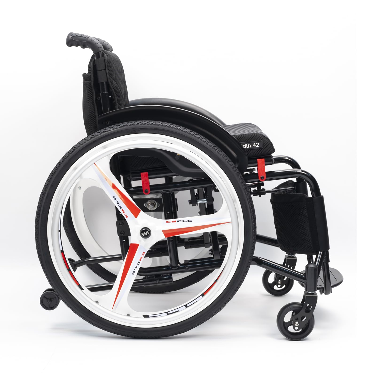Kxpswge Black Folding All-Terrain Ultra Lightweight Sports Wheelchair,Aluminum Alloy Wheelchair,Self-Propelled Manual Wheelchairs With Handbrakes & Quick Release Rear Wheels,Transport Wheelchair (Seat Width 40Cm/15