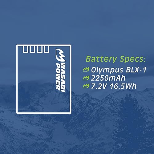 Miniatura 4 de Wasabi Power Batería (paquete de 2) para Olympus BLX-1 y Olympus OM System OM-1 / OM-1 Mark ii