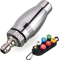 Vista 1 de JOEJET Boquilla turbo para lavadora a presión, boquilla giratoria para lavadora a presión con conexión rápida de 14 pulgadas, 7 puntas de boquilla