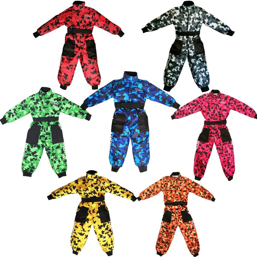 Leopard CUB Kids Motocross CAMO Suit Children Motorbike Motorcycle Race Clothing ATV Karting Suit Overall 1PC - Blue XL (11-12 Years)