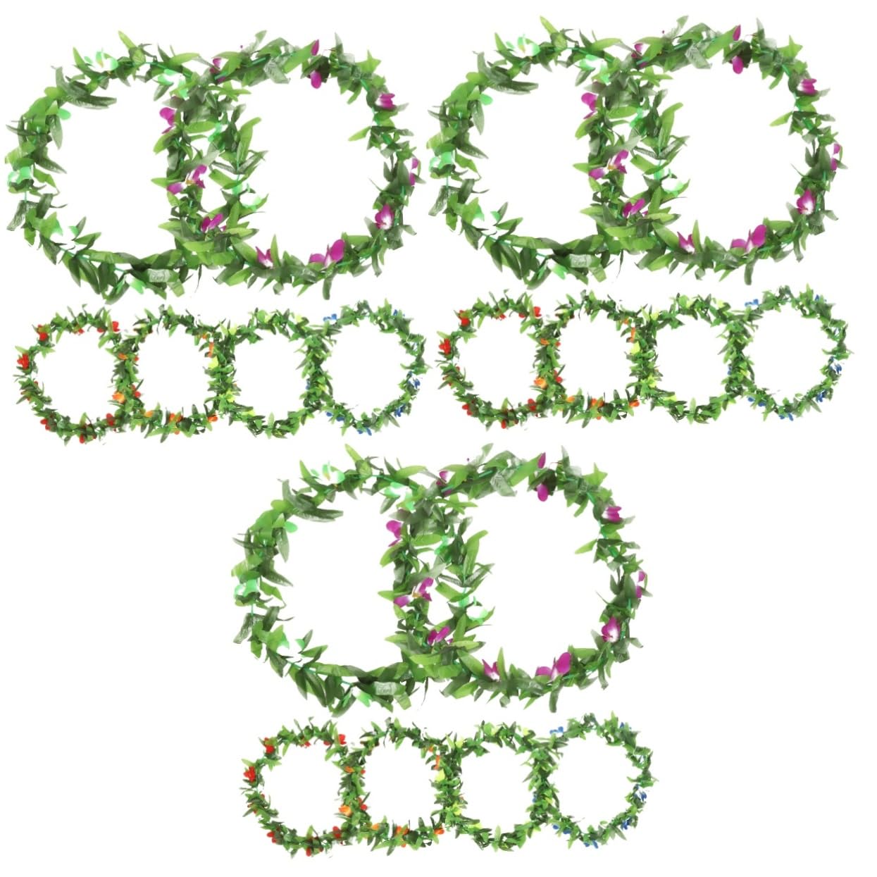 3 Series Leus Hawaianos Adulto Fiesta Decoración Playa para Trópico Ley Centros De Mesa Hawaianos Decoraciones Hawaianas Lei Hawaiano Recuerdos Hawaianos Poliéster 6 Piezas*3