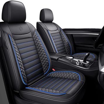 Custom Fit Waterproof Non-Slip PU Leather Car Seat Covers Set Compatible with Hyundai Elantra 2012-2023 2024 Automotive Seat Cushion Protector for Sedan SUV Full Set 5 Seats,Black Blue