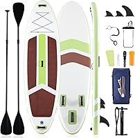 Sweetcrispy Inflatable Stand Up Paddle Board - Wide Stable SUP with 2-in-1 Paddle, Non-Slip Deck & Complete Accessories for All Skill Levels