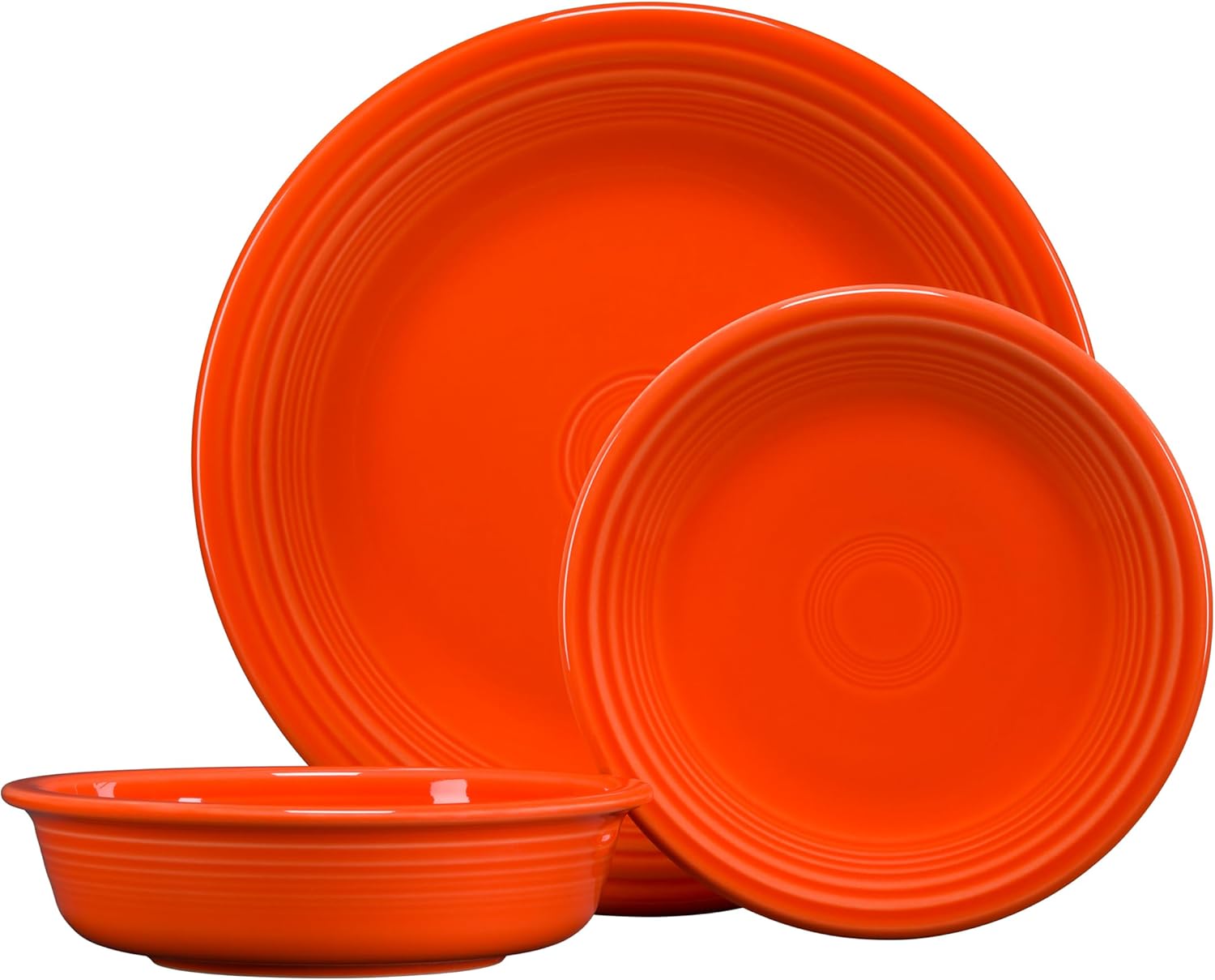 Fiesta® Classic Rim 3-Piece Dinnerware Set – Durable Ceramic, Lead-Safe, Dishwasher/Microwave/Oven Safe – Made in USA Dinnerware - Meadow