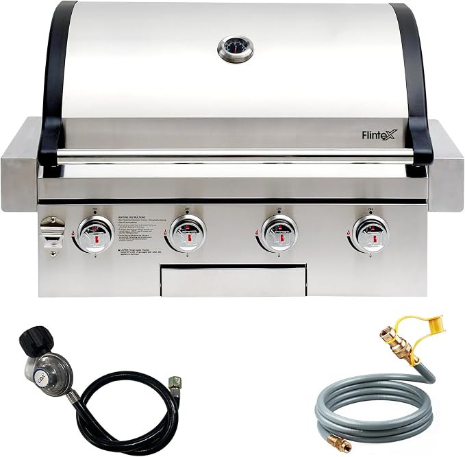 Flintex Built in Natural Gas Outdoor Kitchen Grill, 650 sq.in.