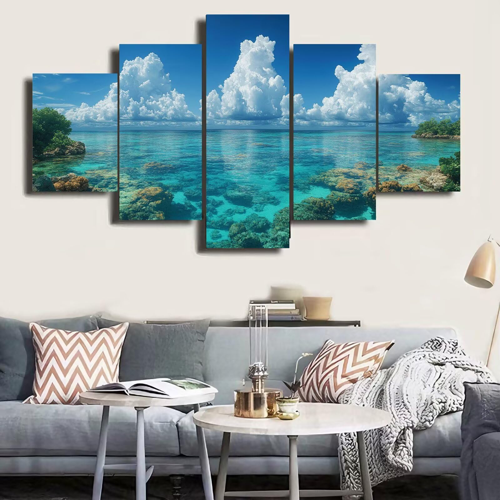 Diamond Art Lake 5D Zestawy do malowania diamentami dla dorosłych, 5 sztuk, do malowania po numerach, dla dorosłych, chmura, pełny haft krzyżykowy, materiały plastyczne do dekoracji pokoju, prezenty