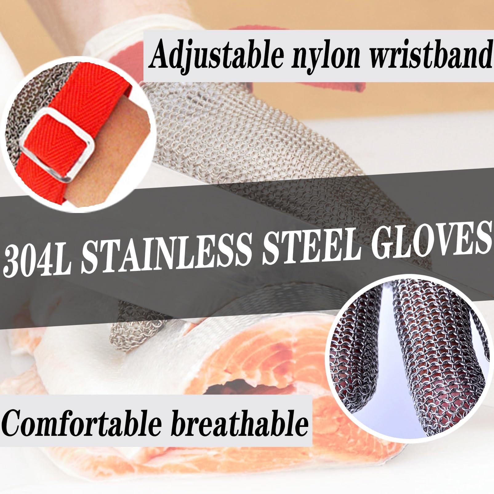 Guantes de Trabajo Anticorte 2 Guantes De Mandolina Resistentes Al Corte De 9 Niveles, Transpirables Y Resistentes A Los Cuchillos, Guantes Universales For Mano Izquierda Y Derecha(XXL)