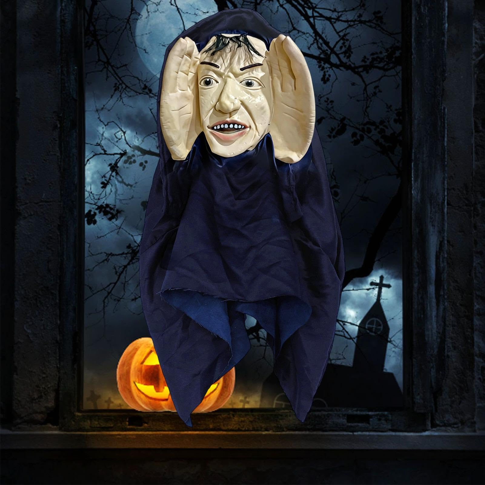 Creep Prowler Ornament, 3D Peeping Tom Halloween Prank Hanging Decoration