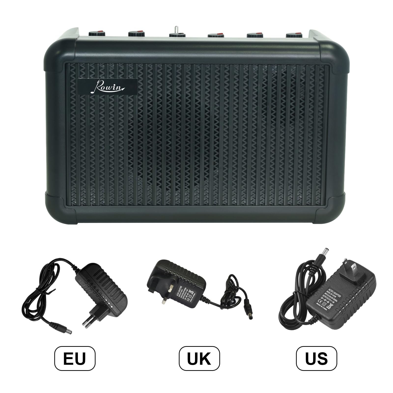 Ampli de Guitare électrique 15 W Haut-Parleur BT sans Fil Ampli de Guitare Acoustique avec Fonction de réglage 8 Effets sonores Batterie Rechargeable 2200 mAh pour l'enregistrement de Pratique