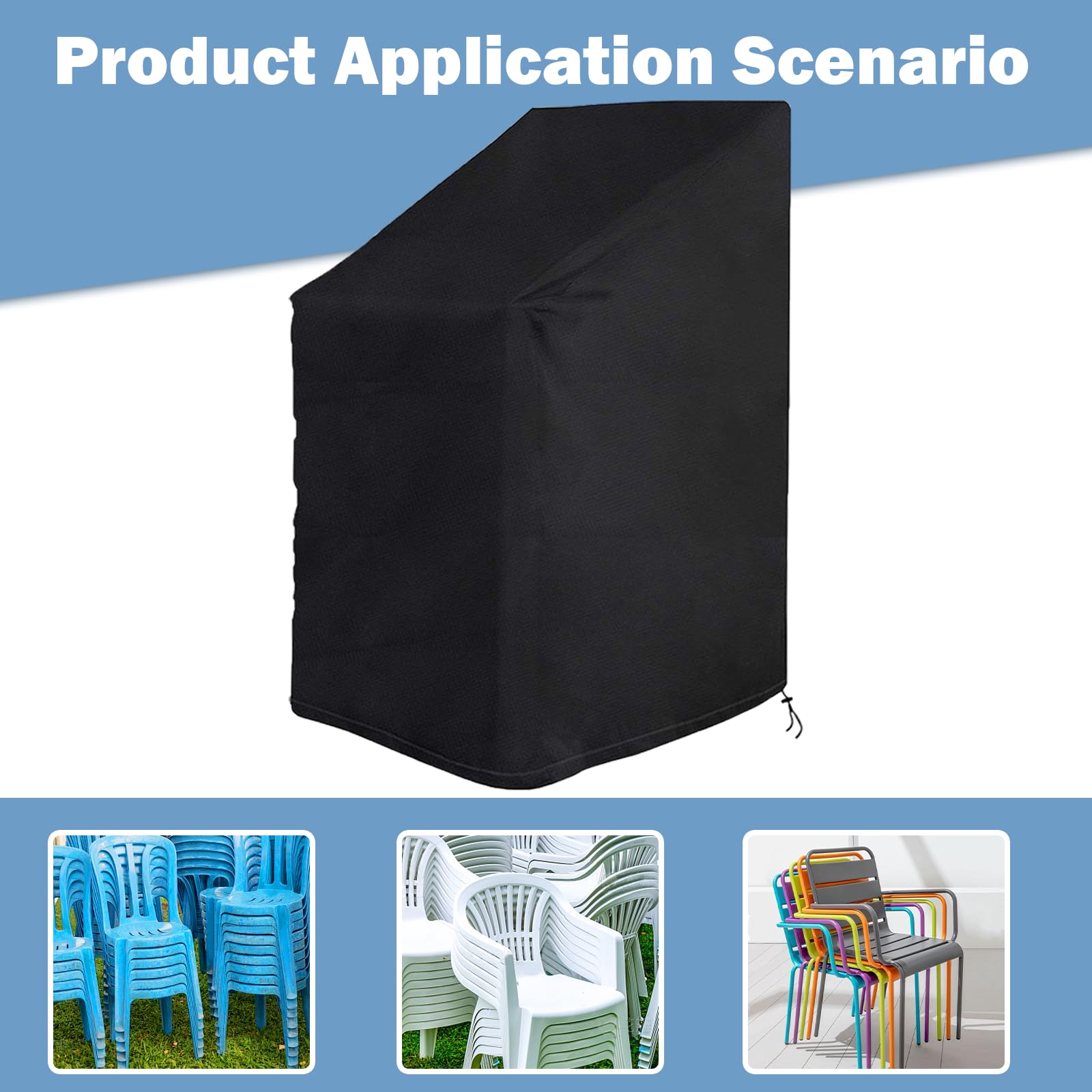 Housse De Protection Pour Chaise De Jardin - Lot De 2 - Imperméable Et Résistante Aux Intempéries - Avec Sangles Et Boucles - Taille Universelle