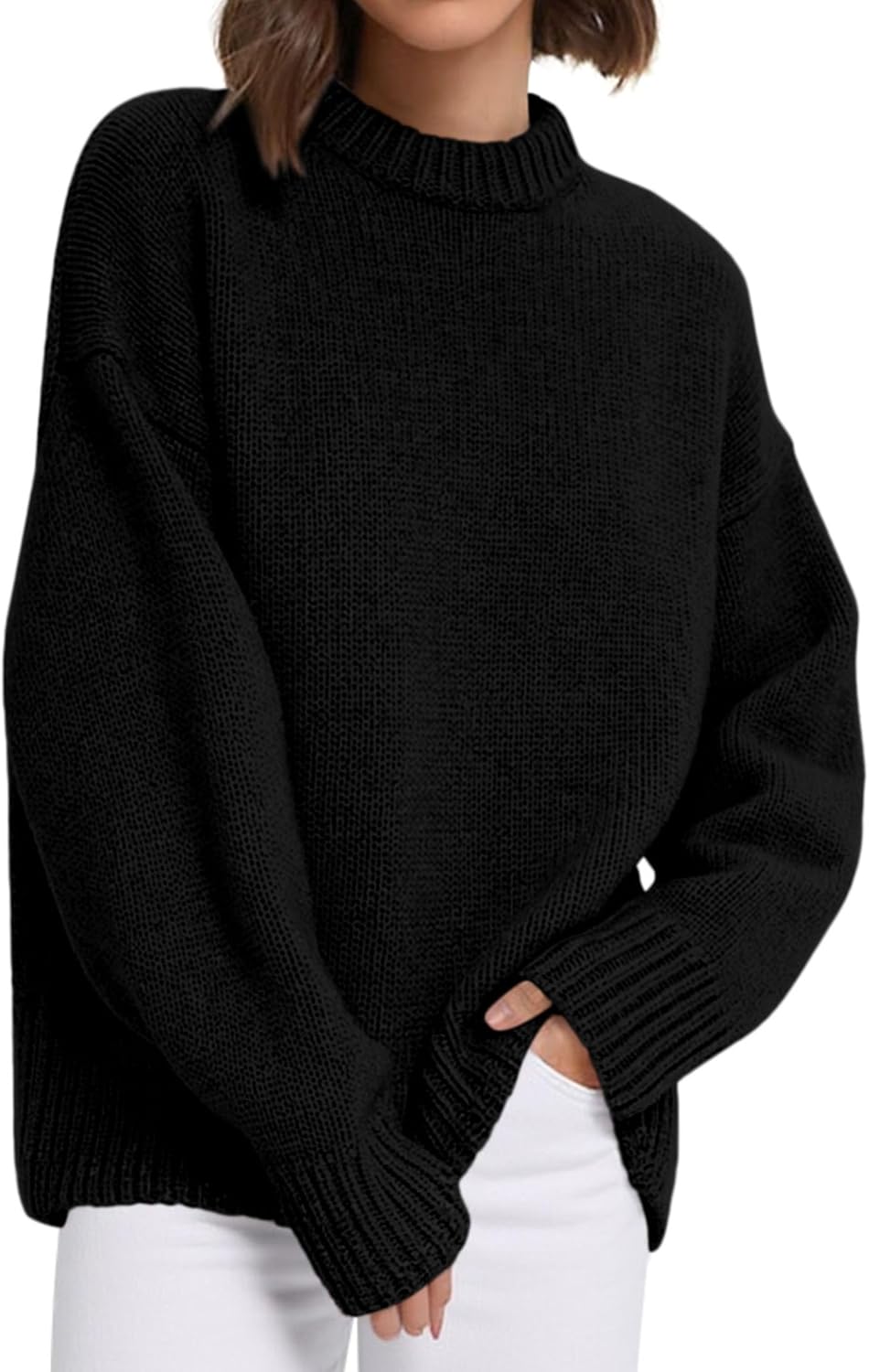 PRETTYGARDEN Womens Sweaters Fall 2025 Trendy Casual Crewneck Long Sleeve Cozy Knit Pullover Sweater Tops Winter Clothing(Black,X-Large) - Image 2