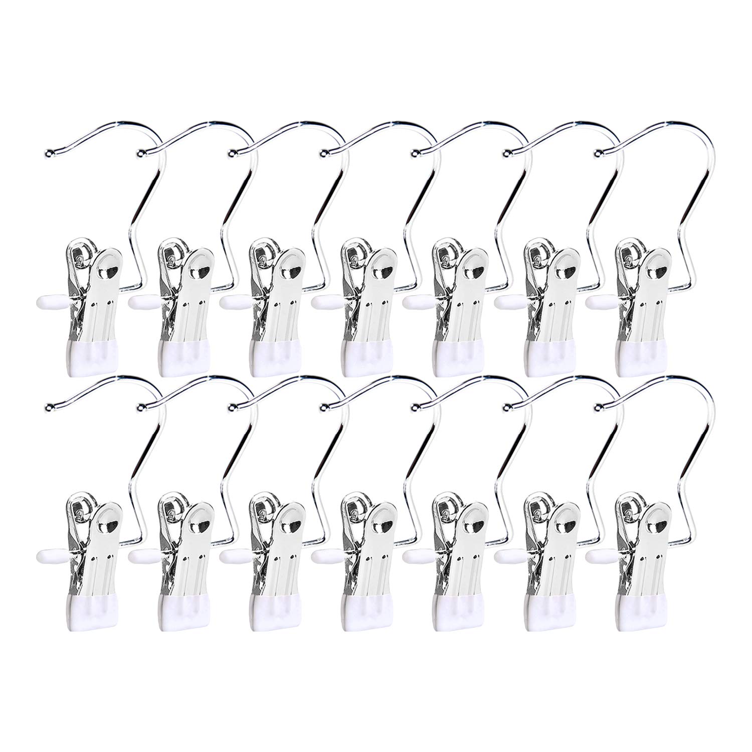 Frezon White 30 Pack Boot Hanger For Closet, Laundry Hooks With Clips, Boot Holder, Hanging Clips, Portable Multifunctional Hangers Single Clip Space Saving For Jeans, Hats, Tall Boots, Towels(White)