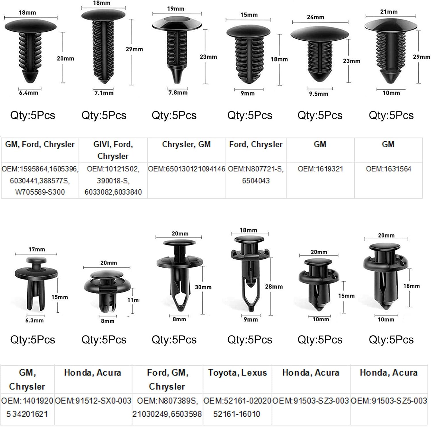Trim Removal Tool, 120Pcs Car Panel Door Audio Removal Tool Kit, Auto Clip Pliers Fastener Remover Pry Tool Set with Storage Bag : Automotive